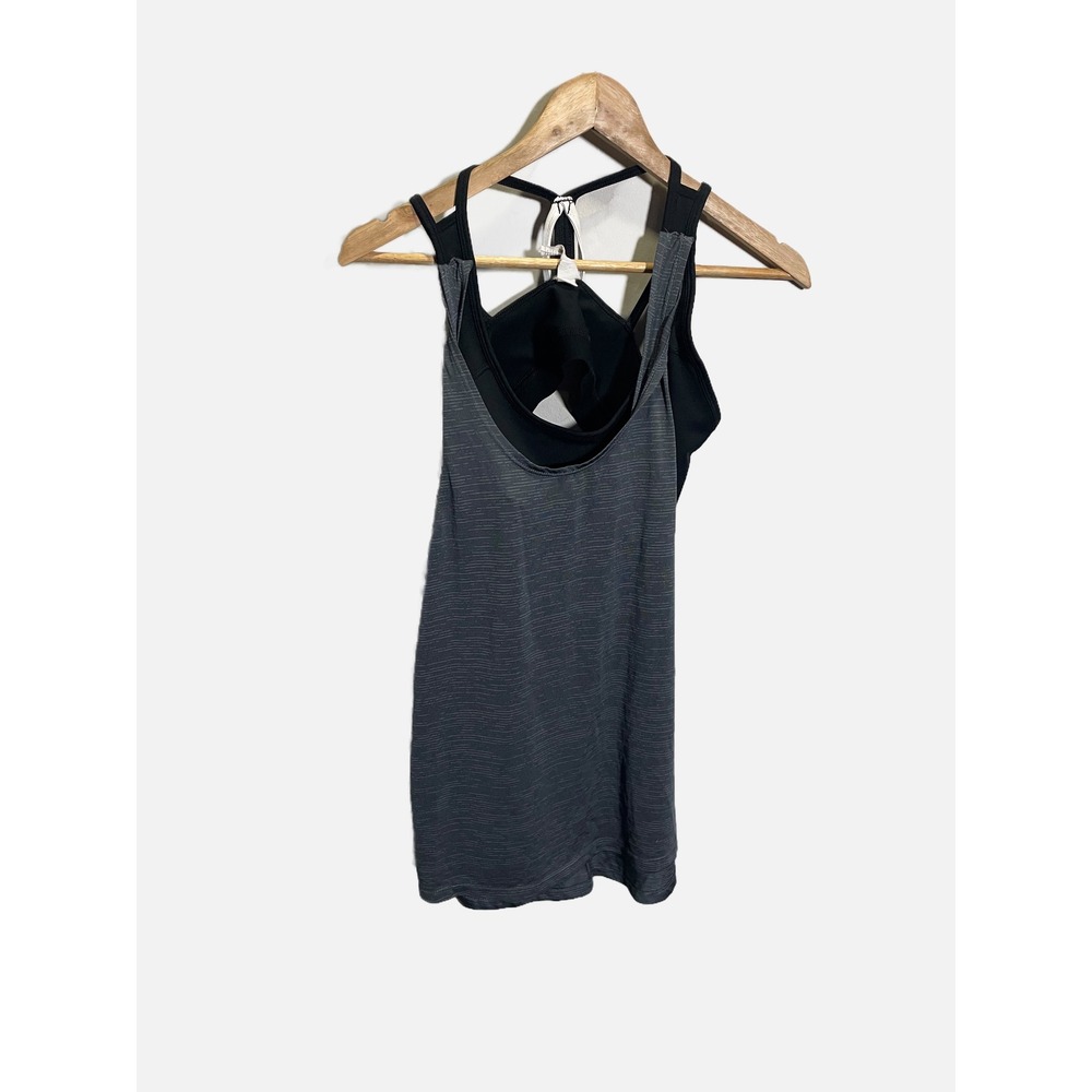 Champion Tank Top Women Medium Grey Built-in Bra Space Dye Athletic Gym Yoga